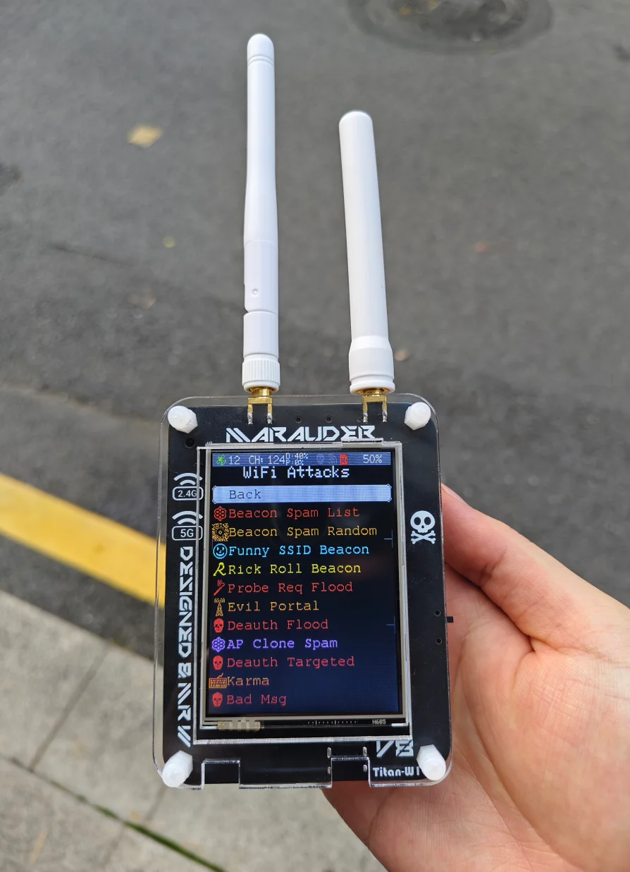 ESP32 Marauder V8 Predator ESP32-C5 2.8 Inch Touch Display Dual Band WiFi Bluetooth GPS Support 2.4G & 5G Signal Wireless Tool