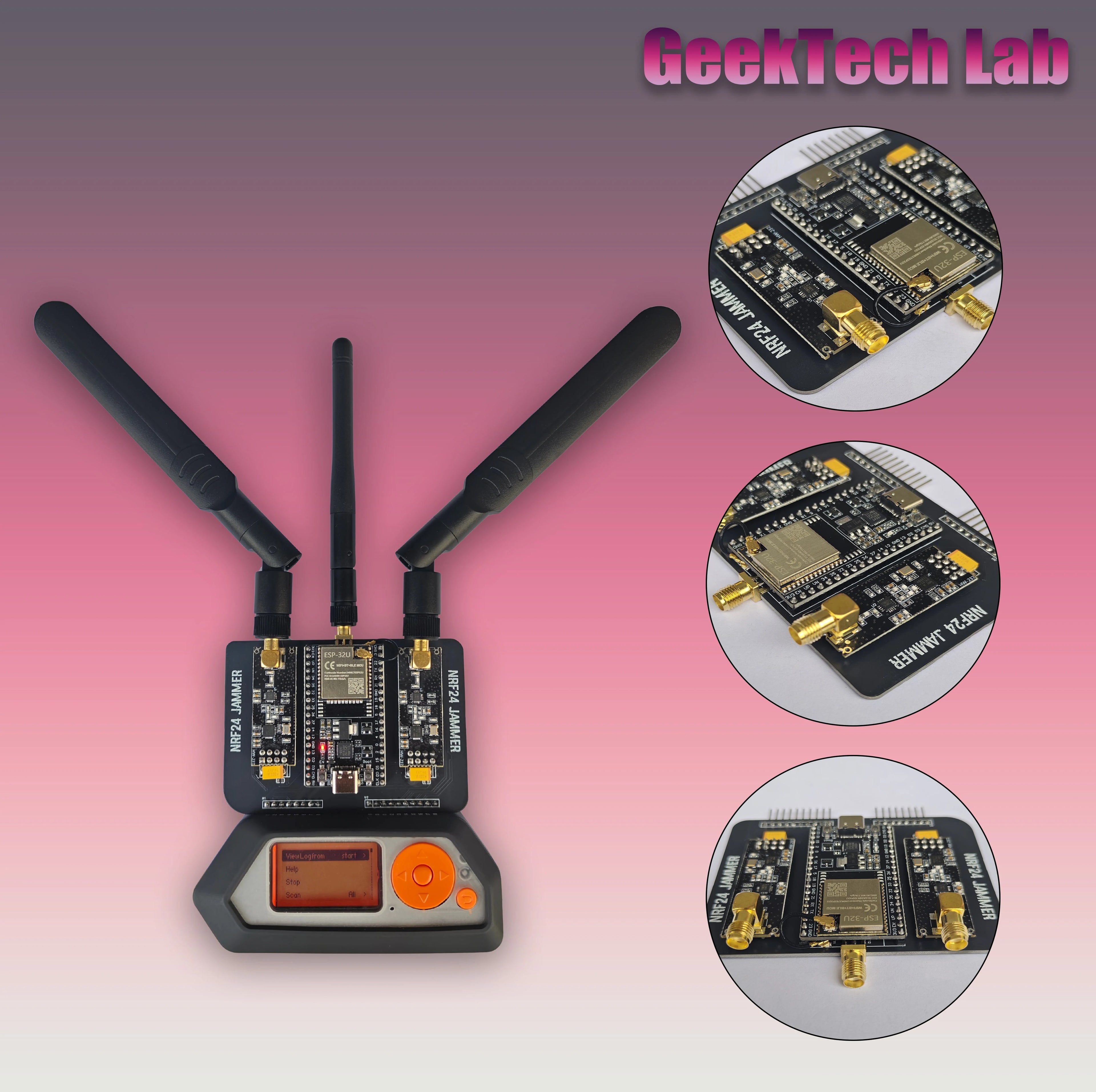 New ESP32 + NRF24L01 PA LNA 2.4GHz Module for Flipper Zero,Upgraded Antenna supports Bluetooth Blocker signal Development Board