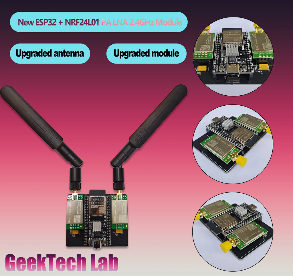 New ESP32 DevKitC + NRF24L01 (E01C-2G4M27D) Module Development Board, supporting Bluetooth & WiFi communication accessories
