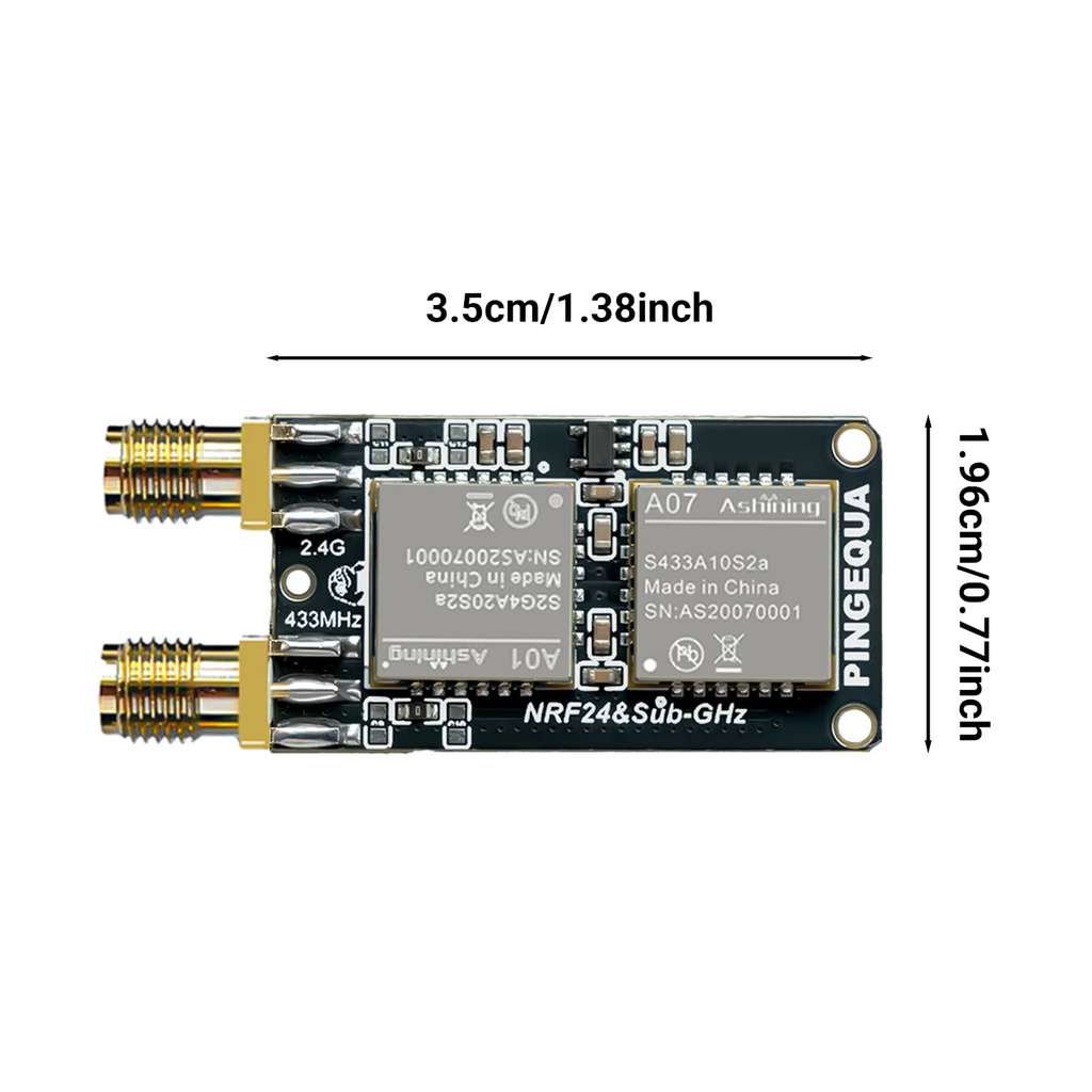 Flipper Zero NRF24 + CC1101 RF Devboard, PINGEQUA RF Lab App-Ready, 2.4GHz & 433MHz, High Performance, Auto-Switch 1 sold