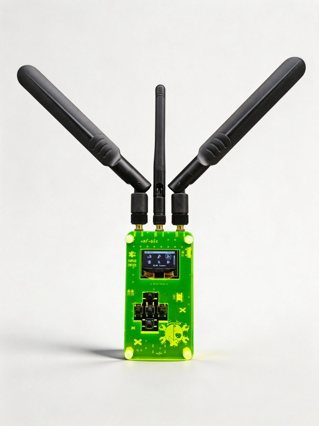 Finished NRF BOX V2.0 Open-Source All-in-One Gadget for BLE and 2.4GHz Networks,ESP32 core, a crisp OLED UI,triple nRF24L01 radi