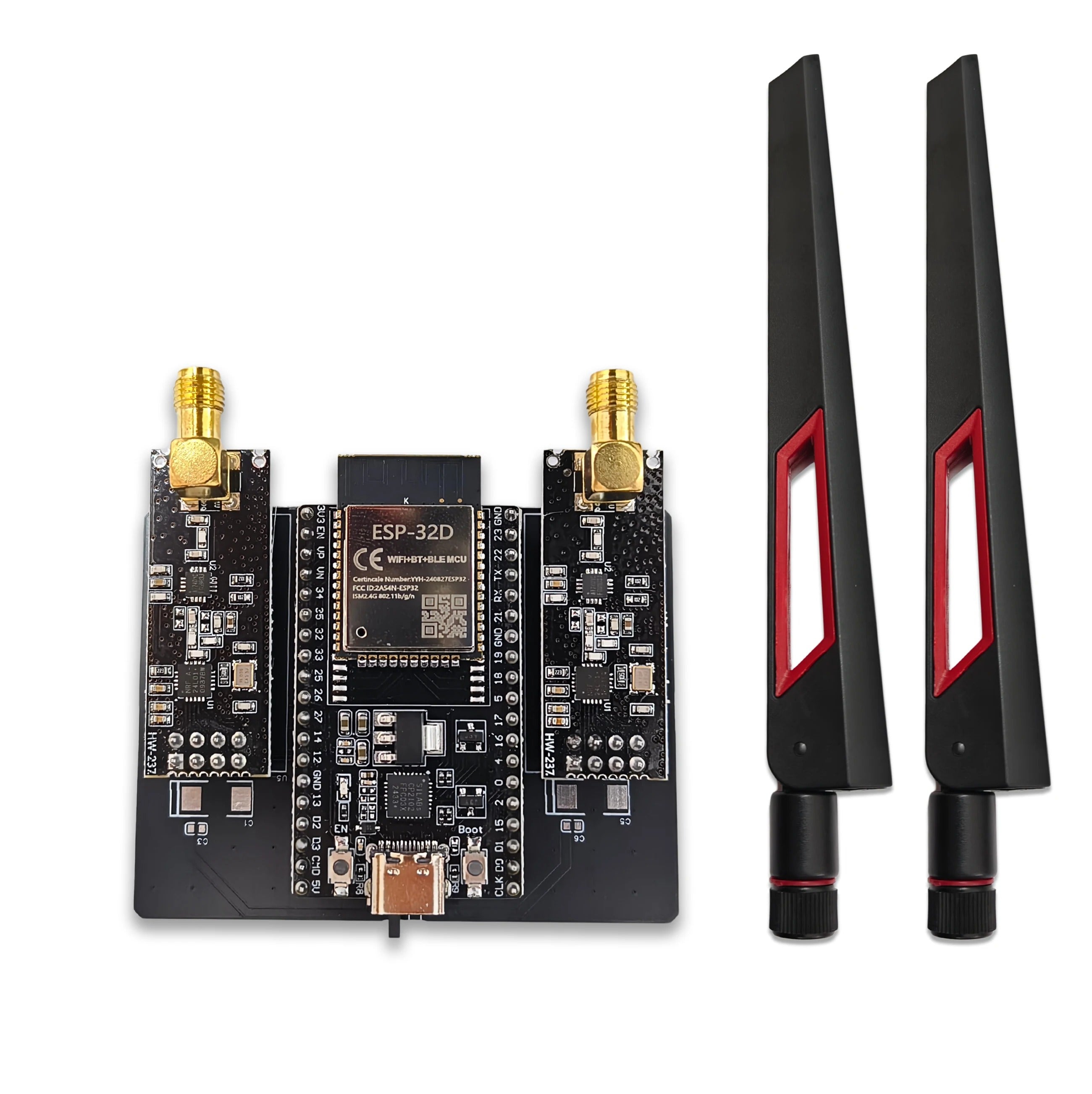 New ESP32 DevKitC + NRF24L01 PA LNA 2.4GHz Module Development Board Supports Wifi Bluetooth Blocker Signal And Upgraded Antenna