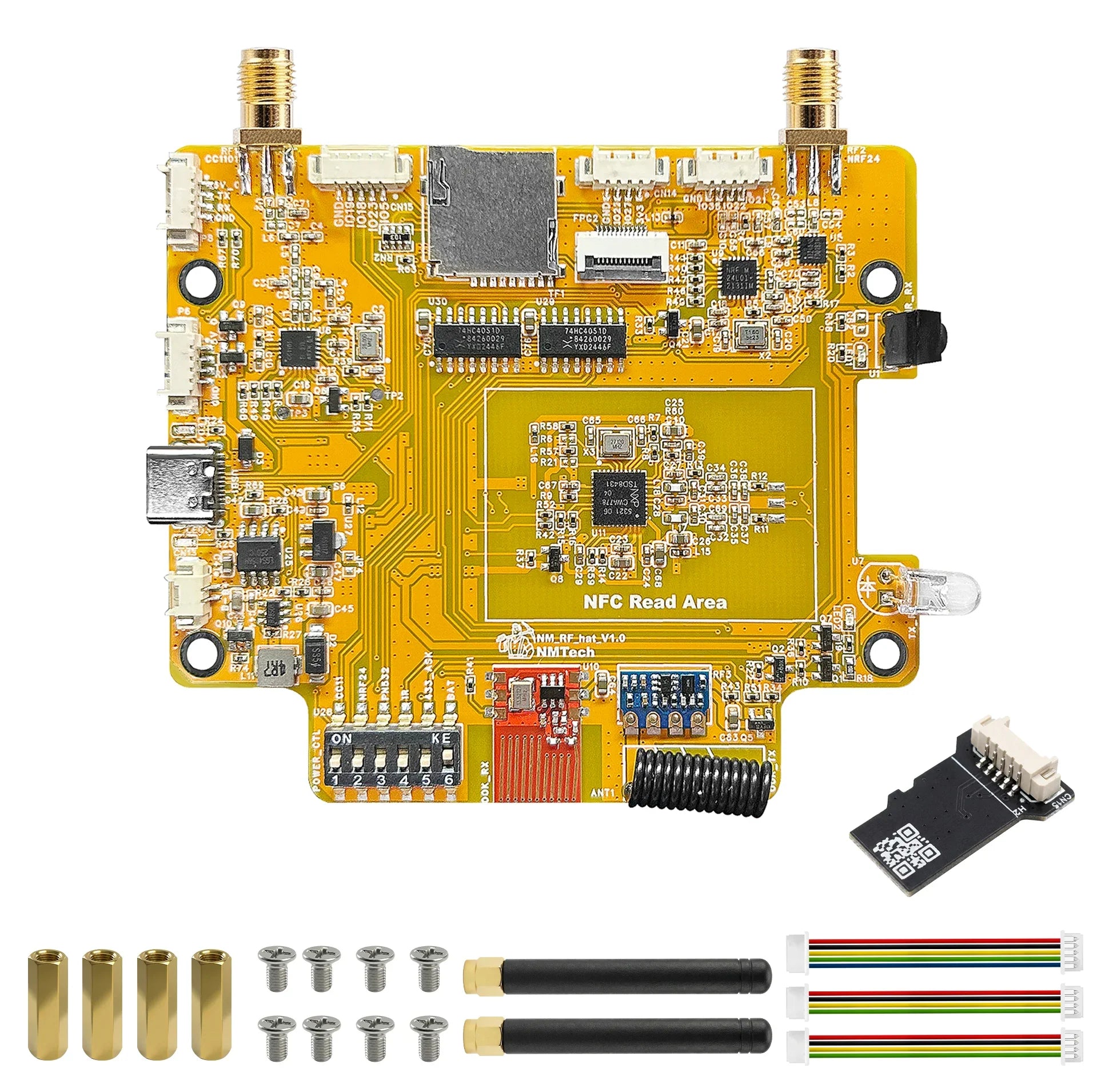 NM-RF-Hat Companion Hat Multi-Band RF for CYD Bruce ESP32-2432S028 CC1101  IR TX/RX nRF24 PN532 433M OOK Power Mgmt TF Slot